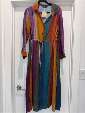 BloomChic Colorblock Stripe Maxi Dress - Multi